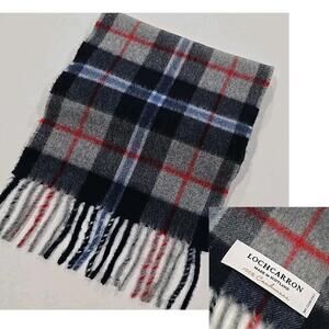 LOCHCARRON of Scotland Fringed Scarf Tartan Plaid 100% Cashmere 10x58"